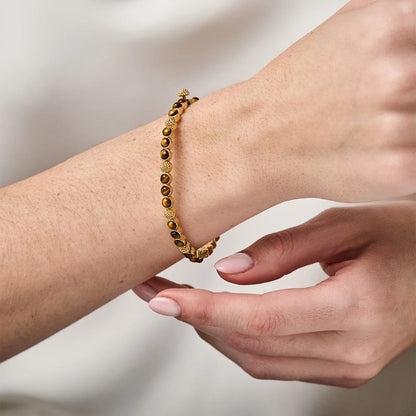 Berry Gem Petite Hinged Bangle in Tiger's Eye, Capucine de Wulf