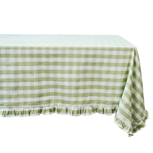Juliska Gingham Ruffle 60" x 120" Tablecloth