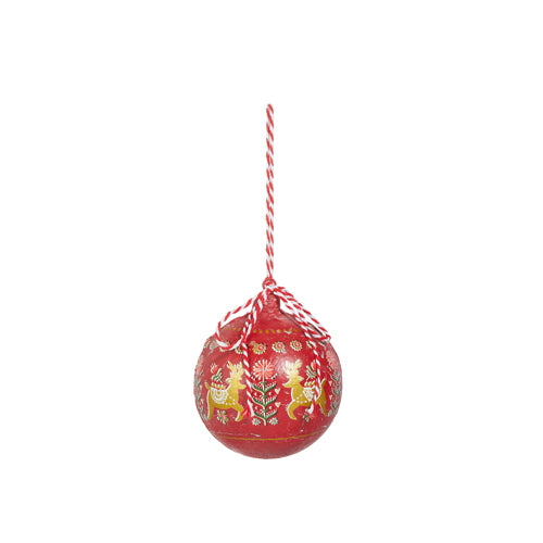 4" FOLKLORE REINDEER Ball ORNAMENT