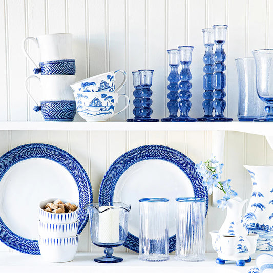 Juliska Provence Glass Chambray Candlesticks (Set of 2)