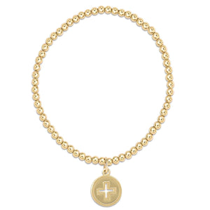 enewton Classic Gold 3mm Bead Bracelet - Signature Cross Disc