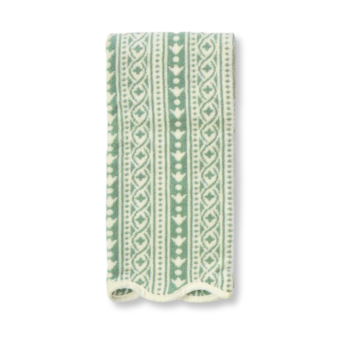 SINGLE Scalloped Hand Towel in Leah O'Connell Georgie