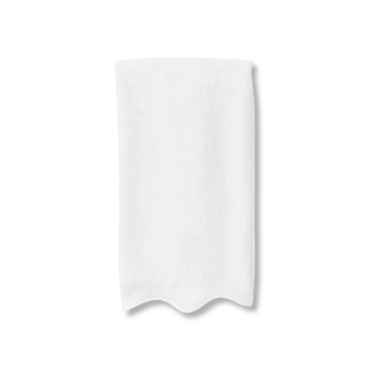 SINGLE Scalloped Hand Towel in White