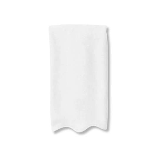SINGLE Scalloped Hand Towel in White