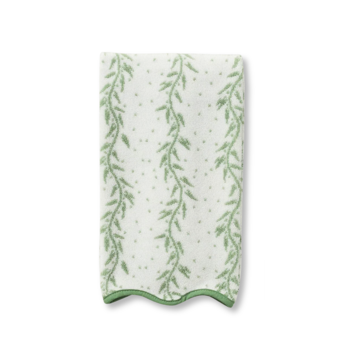 SINGLE Scalloped Hand Towels in Willow