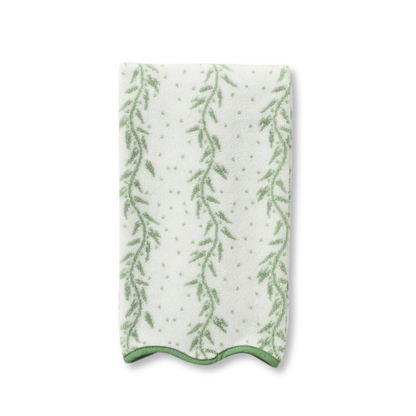 SINGLE Scalloped Hand Towels in Willow
