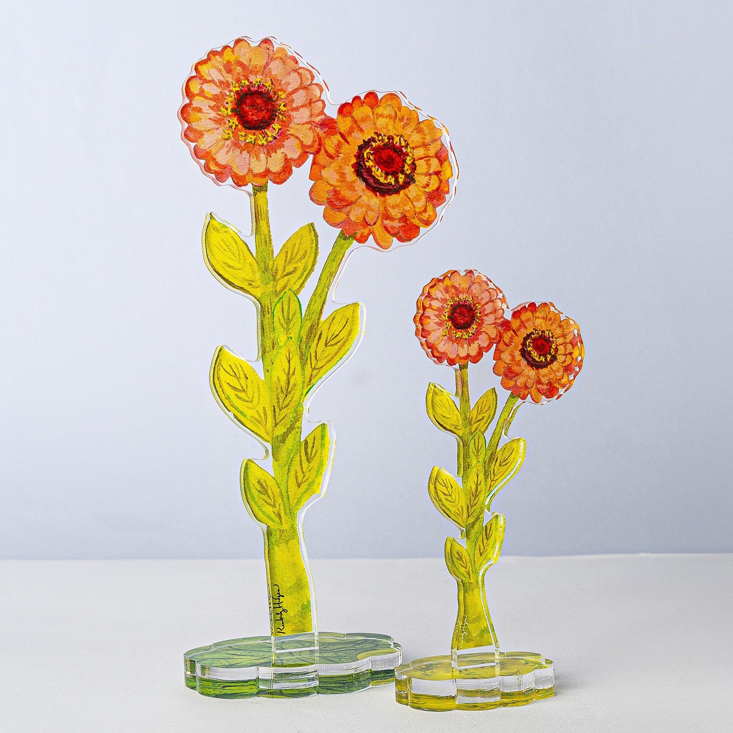 Double Zinnia Small Acrylic Flower