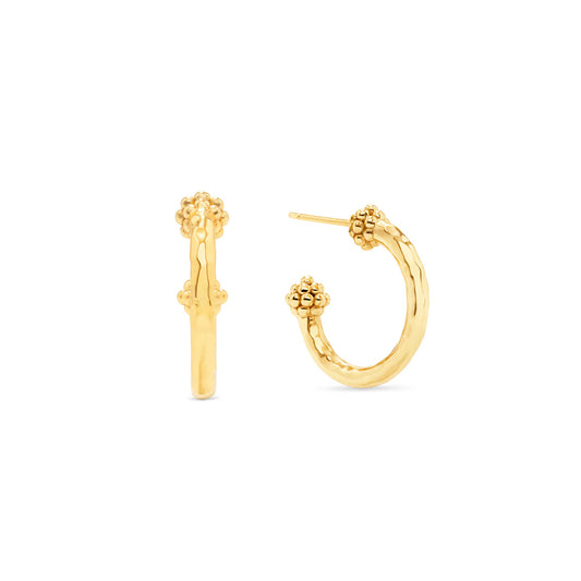 Berry Small Hoop Earrings in Hammered Gold, Capucine de Wulf