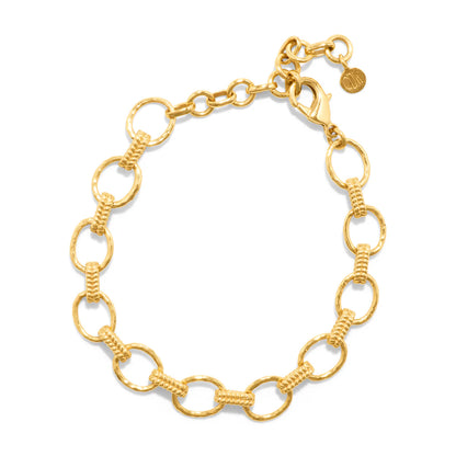Cleopatra Small Link Bracelet in Hammered Gold, Capucine de Wulf
