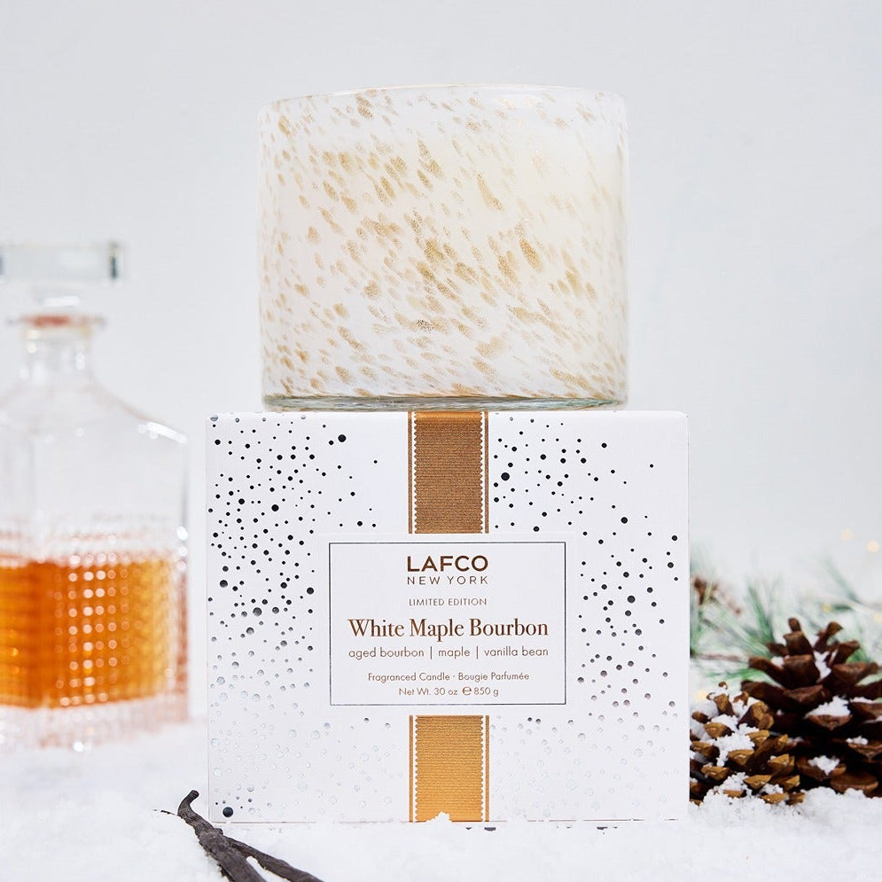 White Maple Bourbon 30 oz. 3-Wick Candle, LAFCO