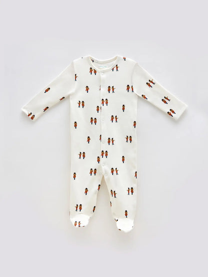 Baby Footed Onesie in Tin Soldier | Atelier Babbi