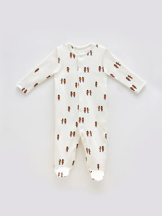 Baby Footed Onesie in Tin Soldier | Atelier Babbi