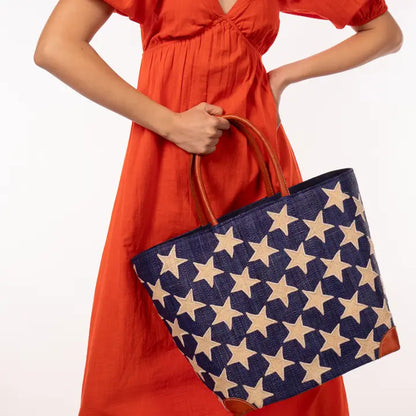 Stars Straw Basket Bag