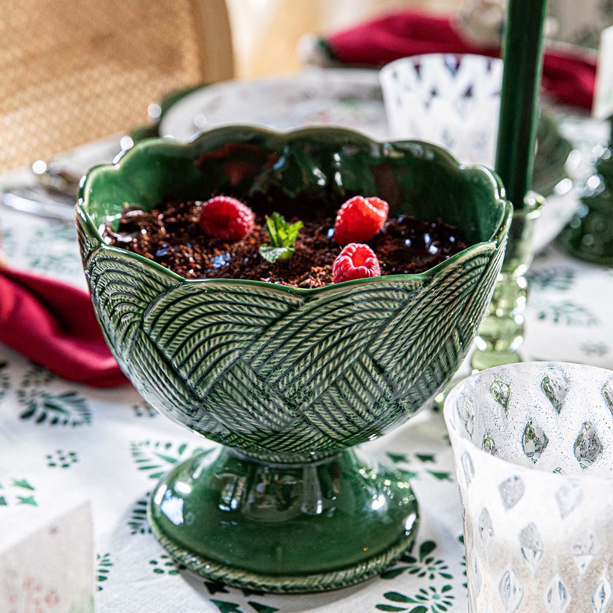 Juliska Le Panier Mystic Knot Footed Bowl in Basil