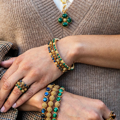Berry Gem Petite Hinged Bangle in Tiger's Eye, Capucine de Wulf