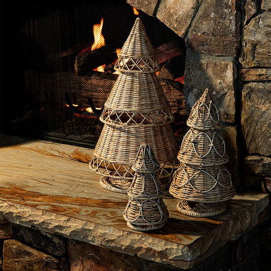 Juliska Provence Rattan Whitewash Tabletop Trees