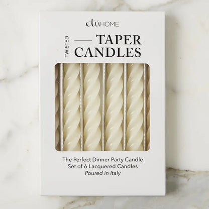 Lacquered Twisted Tapers, Set of 6