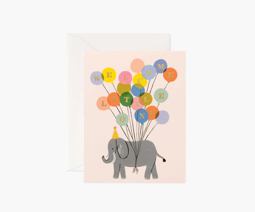 Welcome Little One elephant card - Rifle Paper Co.