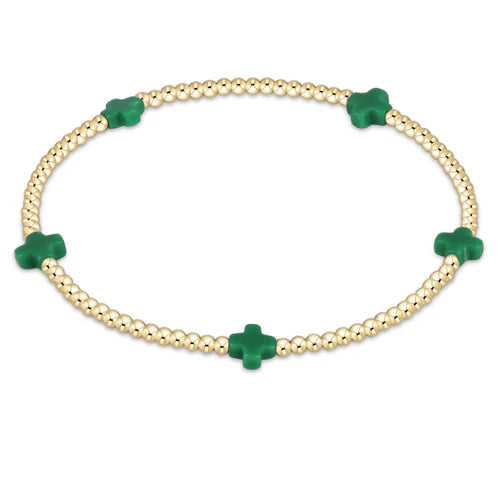 enewton Signature Cross SMALL Gold Pattern 2mm Bead Bracelet