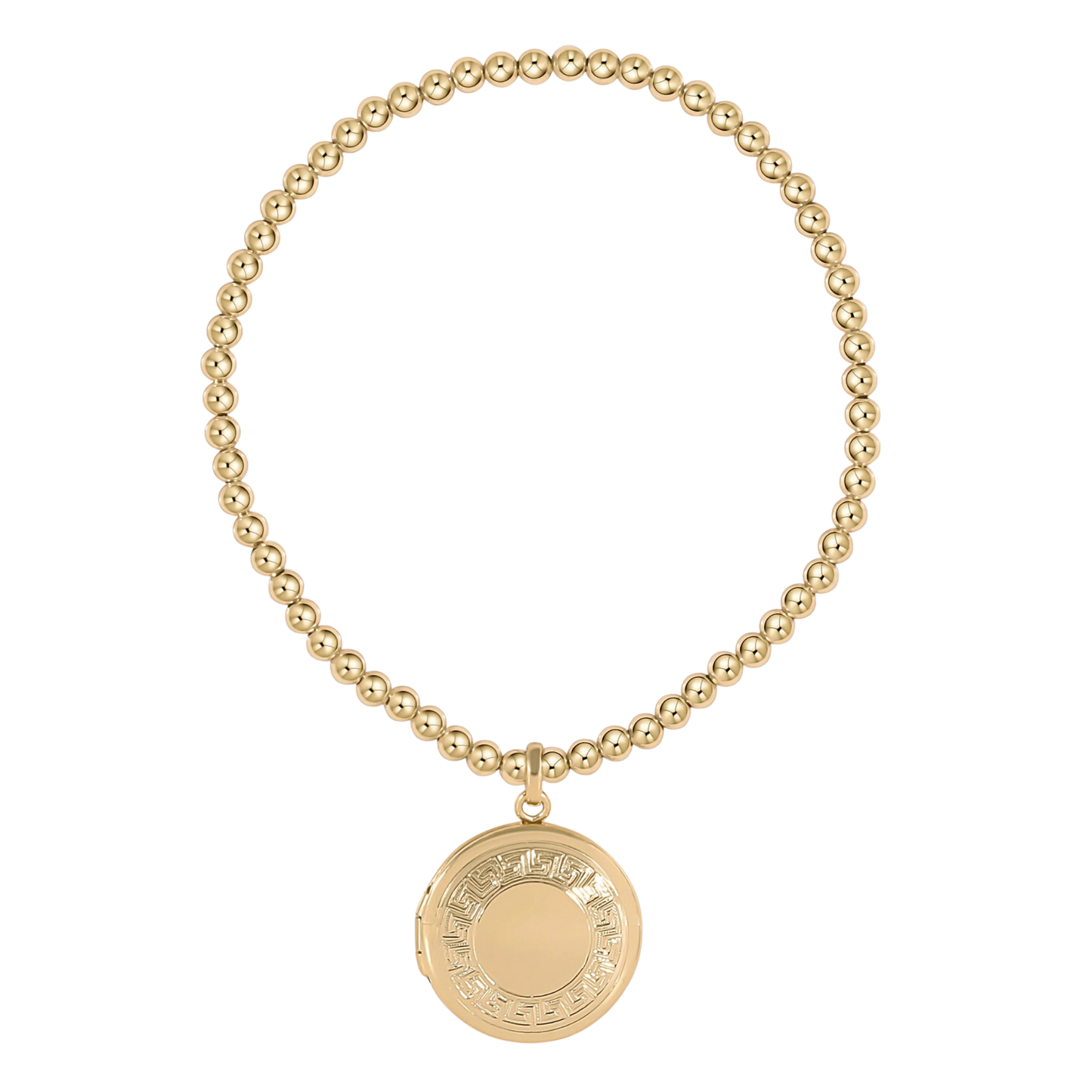 enewton Classic Gold 3mm Bead Bracelet Cherish Small Gold Locket
