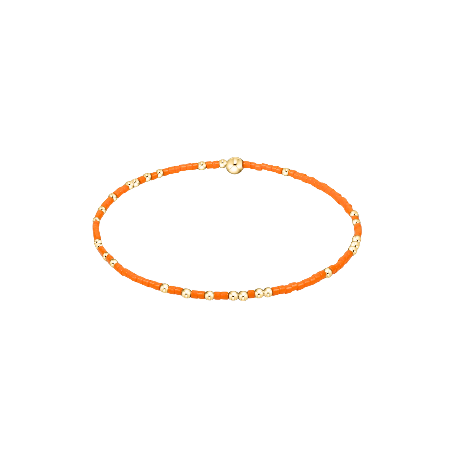 Orange beaded braclet on a white background