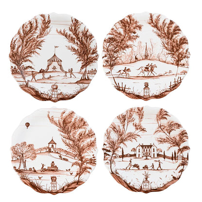 Juliska Country Estate Harvest Sepia Party Plates (Assort. Set of 4)