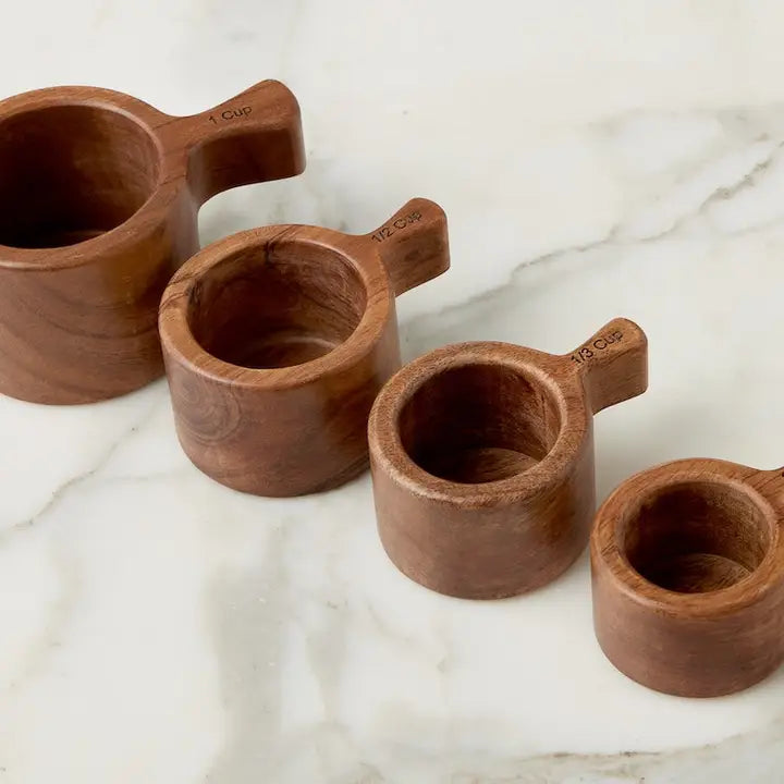 French Bistro Wooden Measuring Cup Set