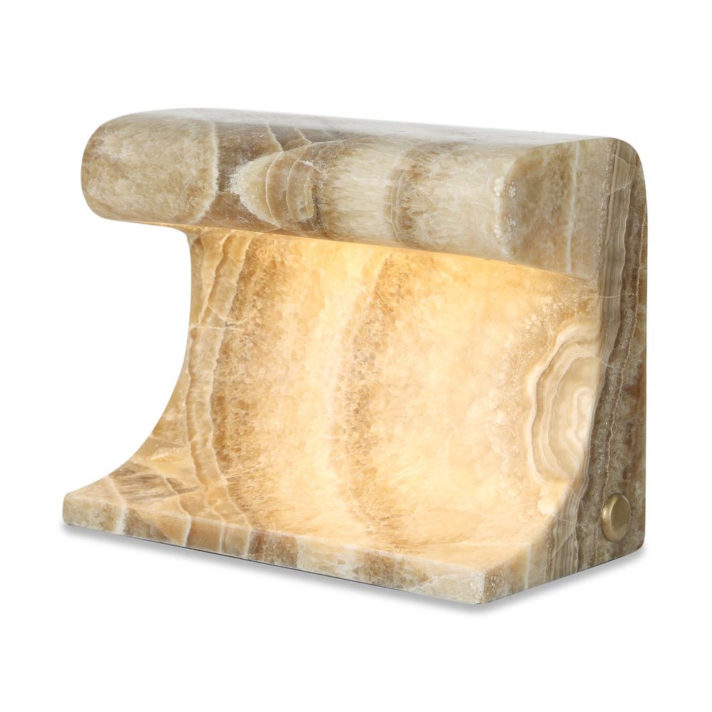Latte Onyx Carved Beam Rechargeable Mini Lamp