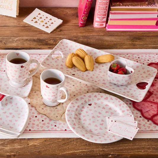 Juliska Love You More Hostess Tray in Pink