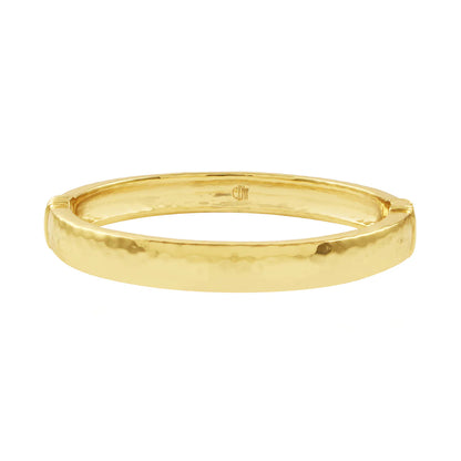 Cleo S,M Oval Hinged Bangle in Hammered Gold, Capucine de Wulf