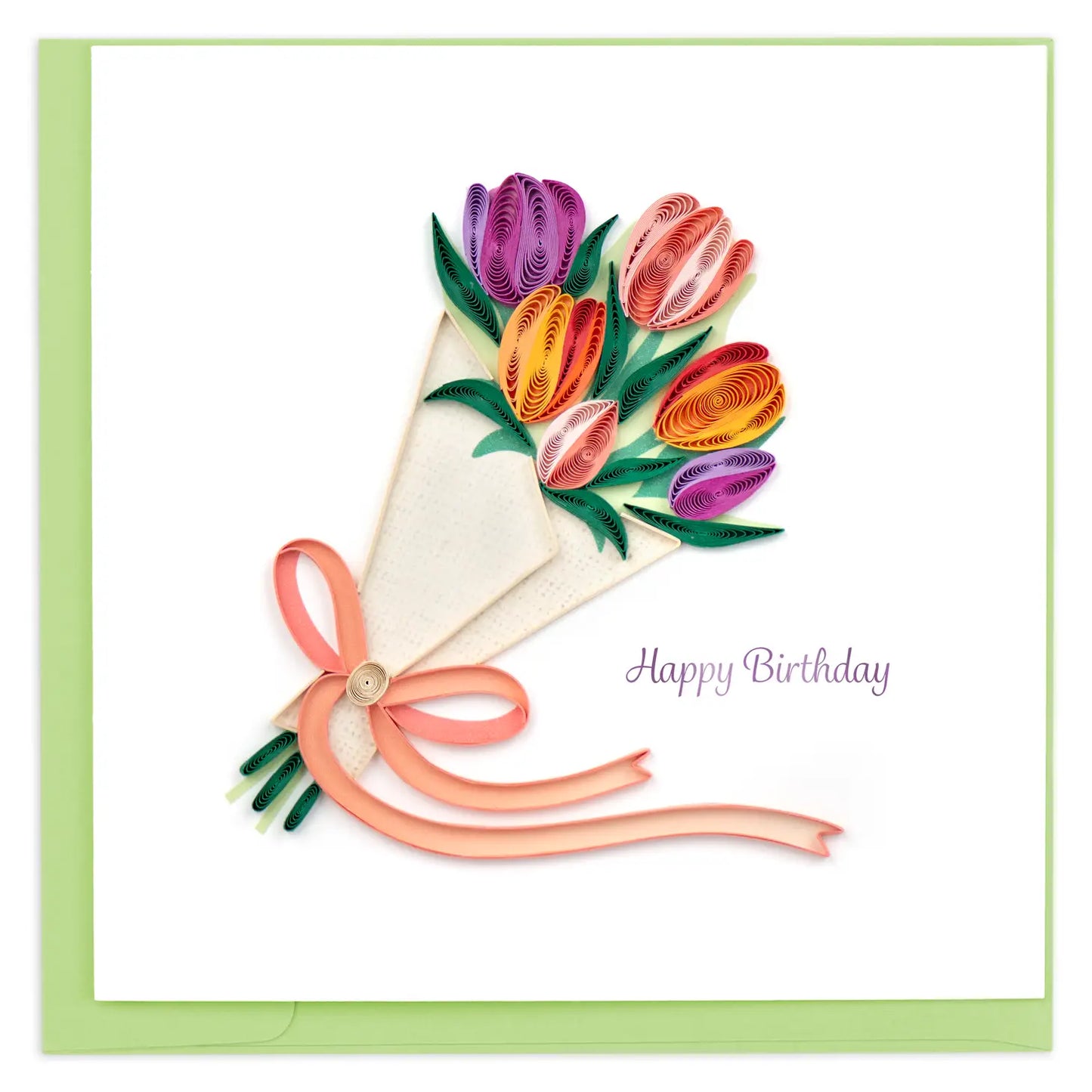 Quilling Card - Birthday Tulip Bouquet Greeting Card