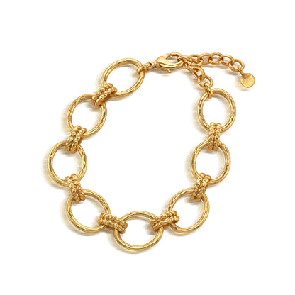 Cleopatra Grande Link Bracelet in Hammered Gold, Capucine de Wulf