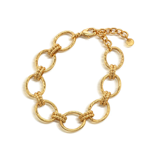 Cleopatra Grande Link Bracelet in Hammered Gold, Capucine de Wulf