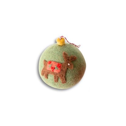 Woolen Folk Art Orbs Ball Ornament