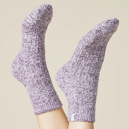 Fig Heather Marshmallow Crew Socks