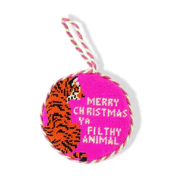 Needlepoint Ornament, "Filthy Animal"