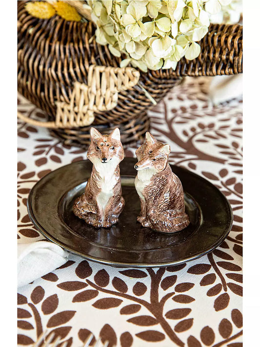 Juliska Clever Creatures Fox Salt & Pepper Shakers, Louis & Marie Fox