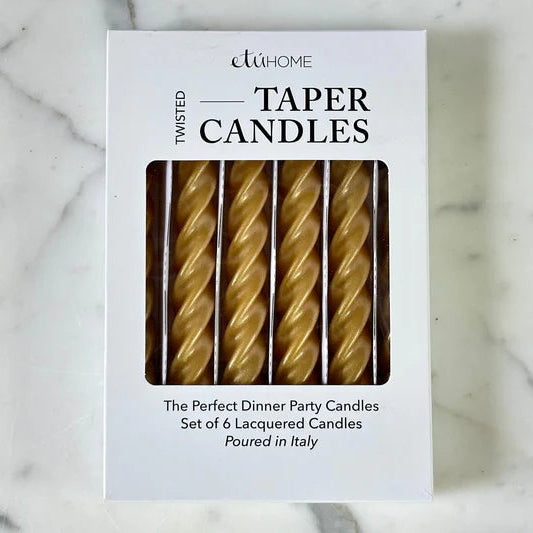 Lacquered Twisted Tapers, Set of 6