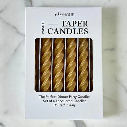 Lacquered Twisted Tapers, Set of 6