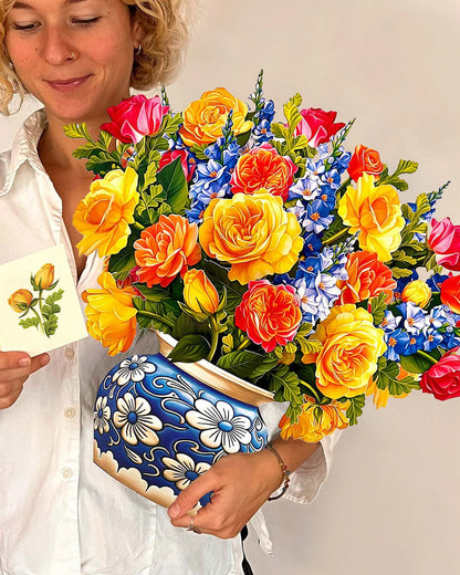 FreshCut Paper Sorbet Roses Pop Up Bouquet