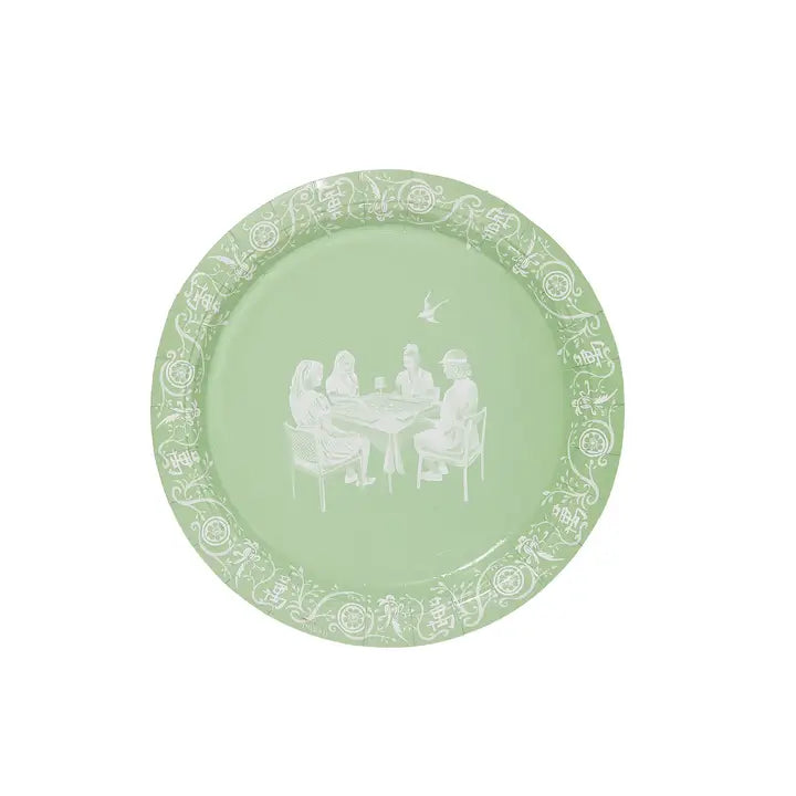 Green Mahjong Dessert Plates
