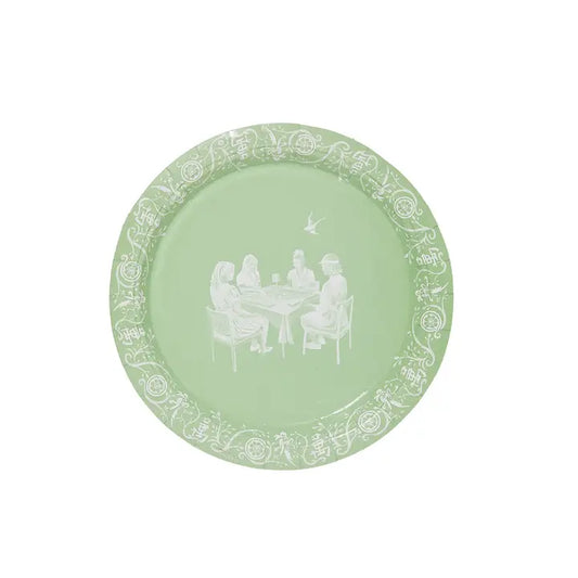 Green Mahjong Dessert Plates