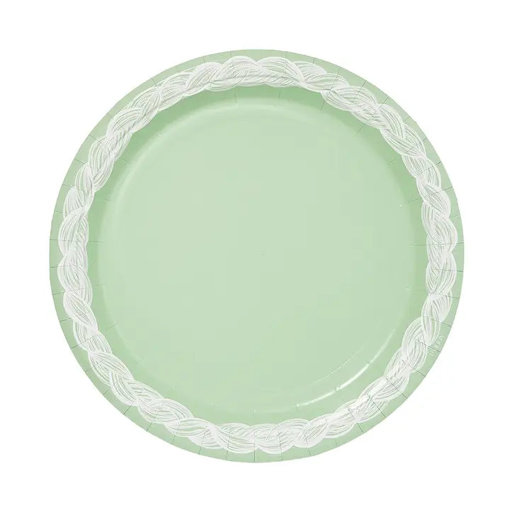 Green Needlepoint  Plates