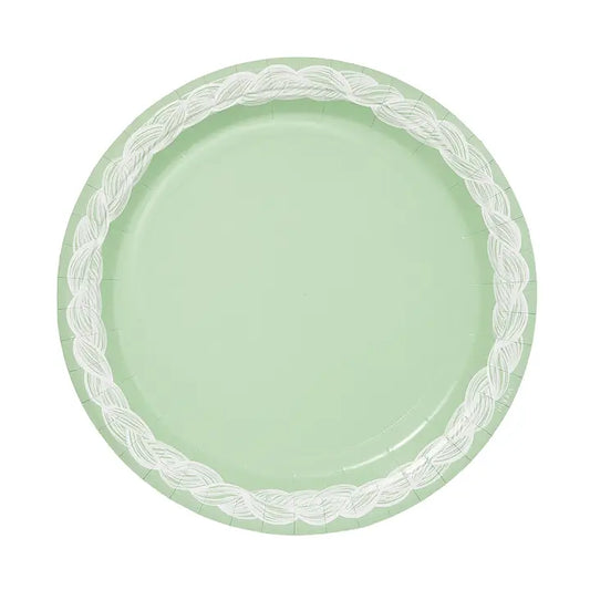 Green Needlepoint  Plates