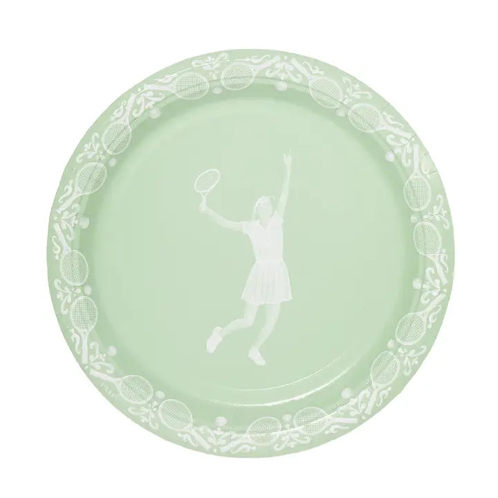 Green Tennis Dessert Plates