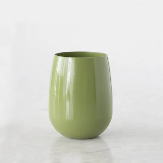Green Acrylic Stemless Wine Glass