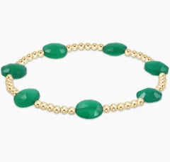 enewton Admire Gold 3mm Bead Bracelet - Green Onyx