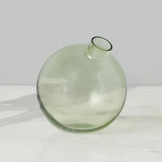 Glass Sage Green Sphere Bud Vase