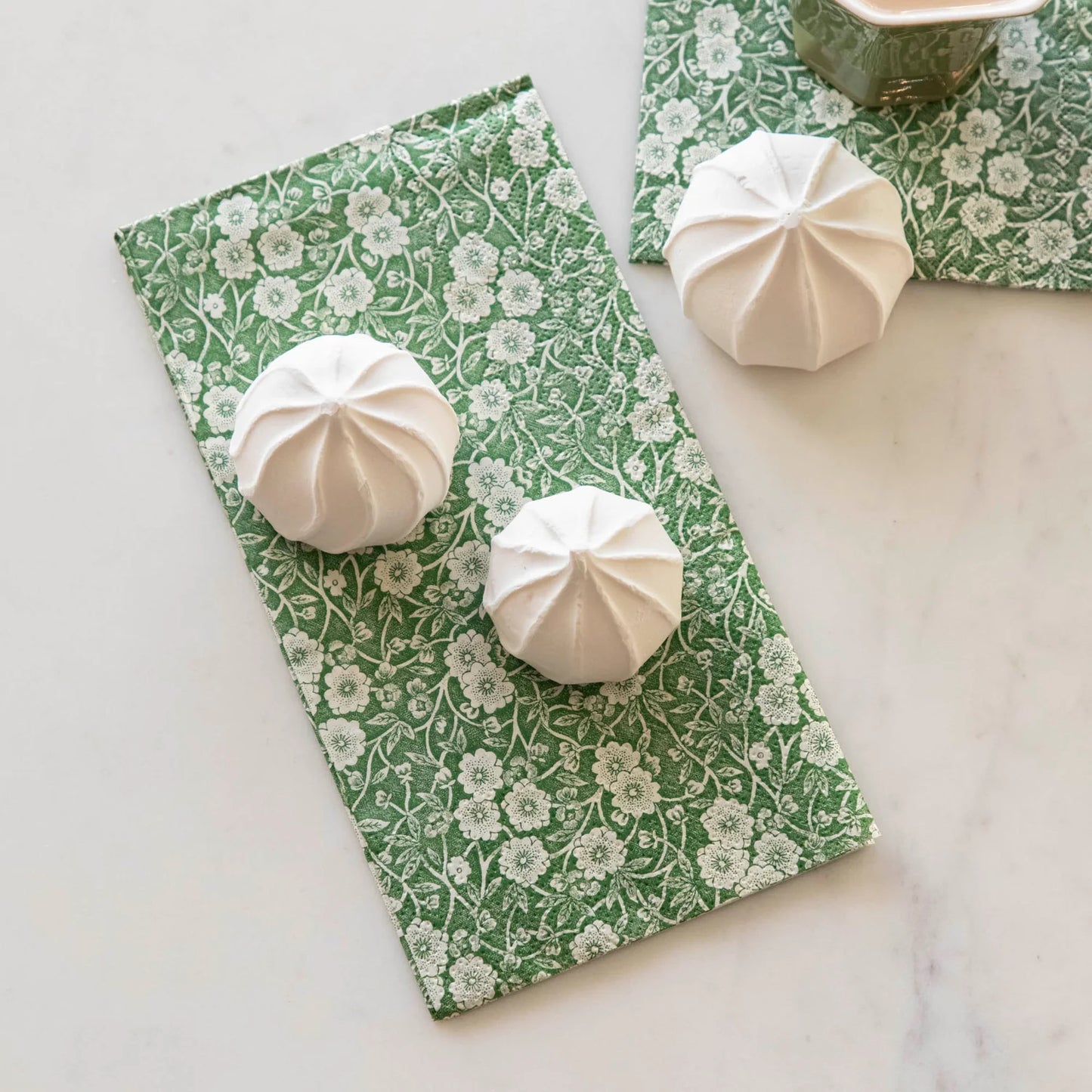 Green Calico Guest Napkins - Hester & Cook
