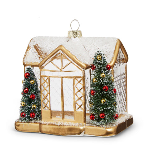 4.5" GOLD HOUSE ORNAMENT